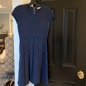 Parker Knit Cap Sleeve Navy Dress XS